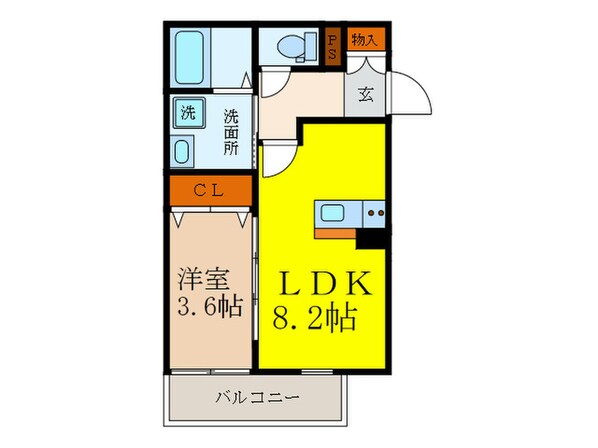 プライムコート豊津の物件間取画像